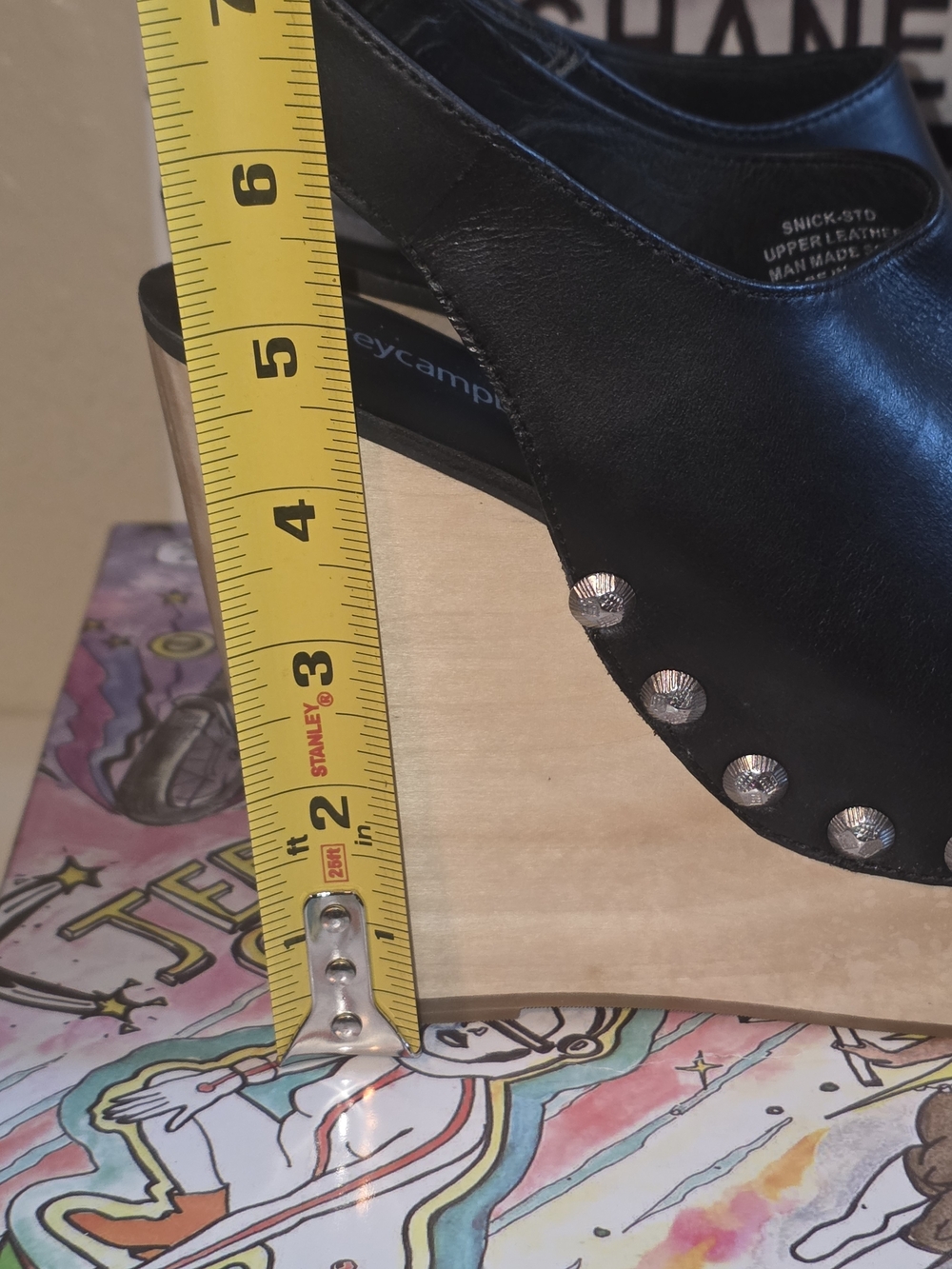 Jeffrey Campbell X Free People Black Leather Studded Slingback Wedge Sandals - Picture 8 of 13